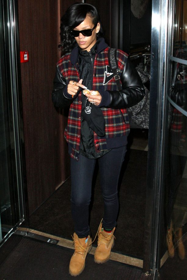 Rihanna Rocks The Tartan Trend Out And About In London, 2013