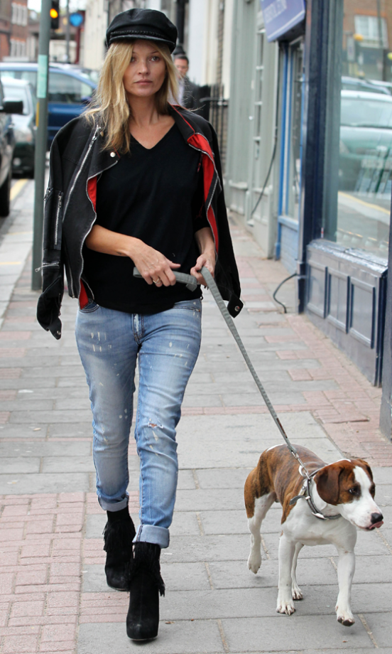 Kate Moss Out And About In London With Her Dog, 2013