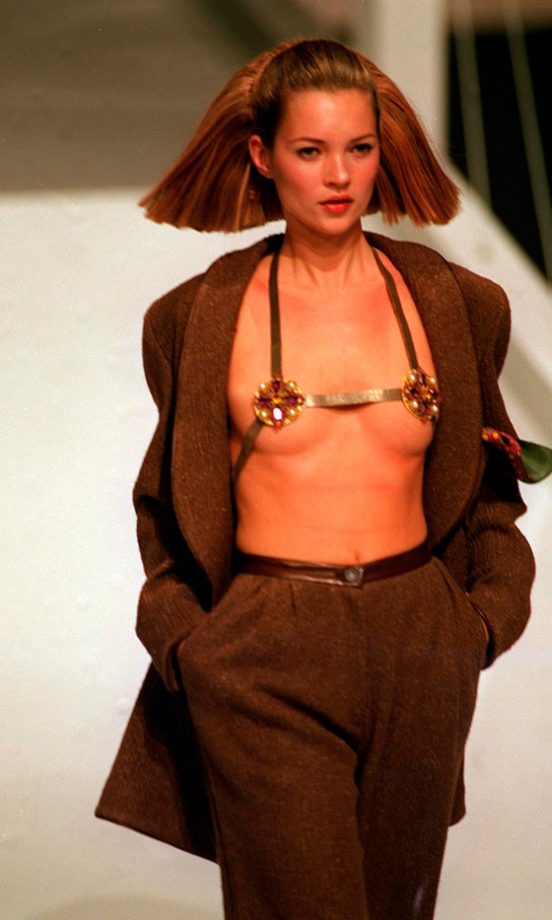 Kate Moss Modelling At Chanel's Paris Fashion Show, 1997