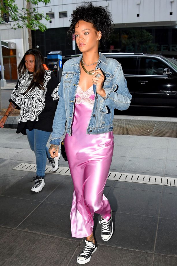 Rihanna Works The Lingerie Trend While Out And About In New York, 2014