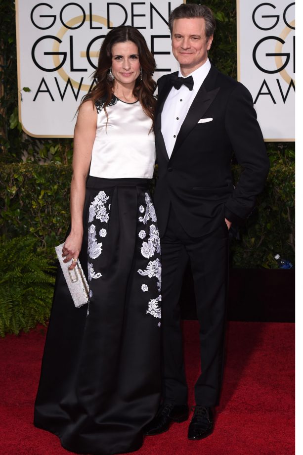 Colin Firth And Livia Firth Wear Chopard Jewellery At The Golden Globe Awards, 2015
