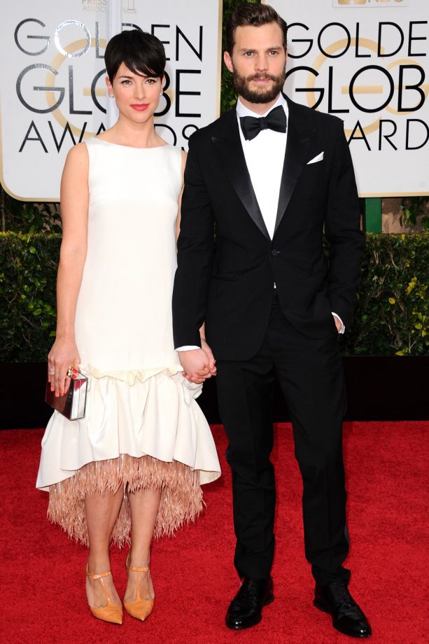 Amelia Warner And Jamie Dornan At The Golden Globe Awards, 2015