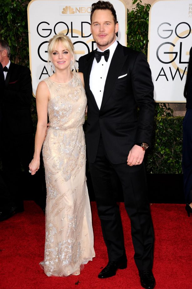 Chris Pratt And Anna Faris At The Golden Globe Awards, 2015