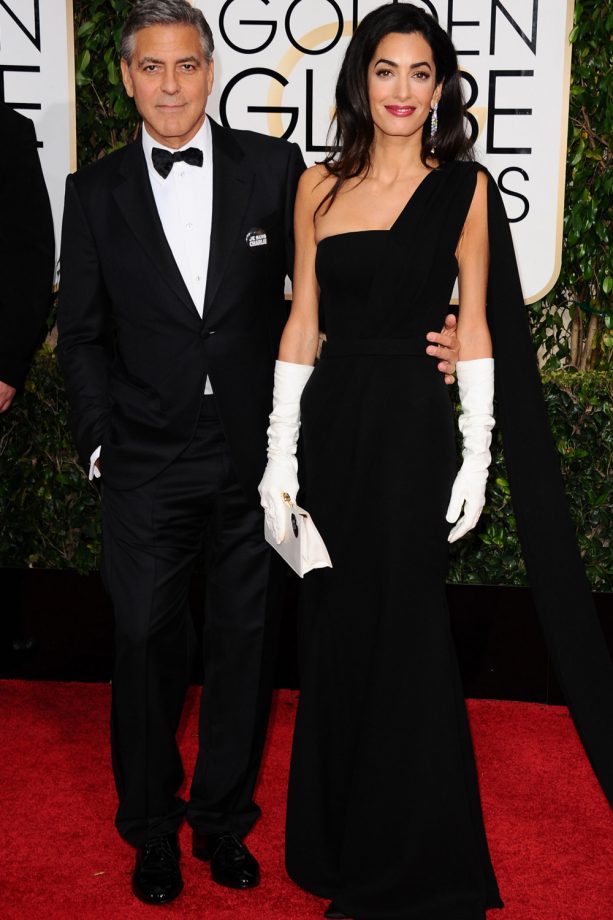 George Clooney And Amal Clooney At The Golden Globe Awards, 2015