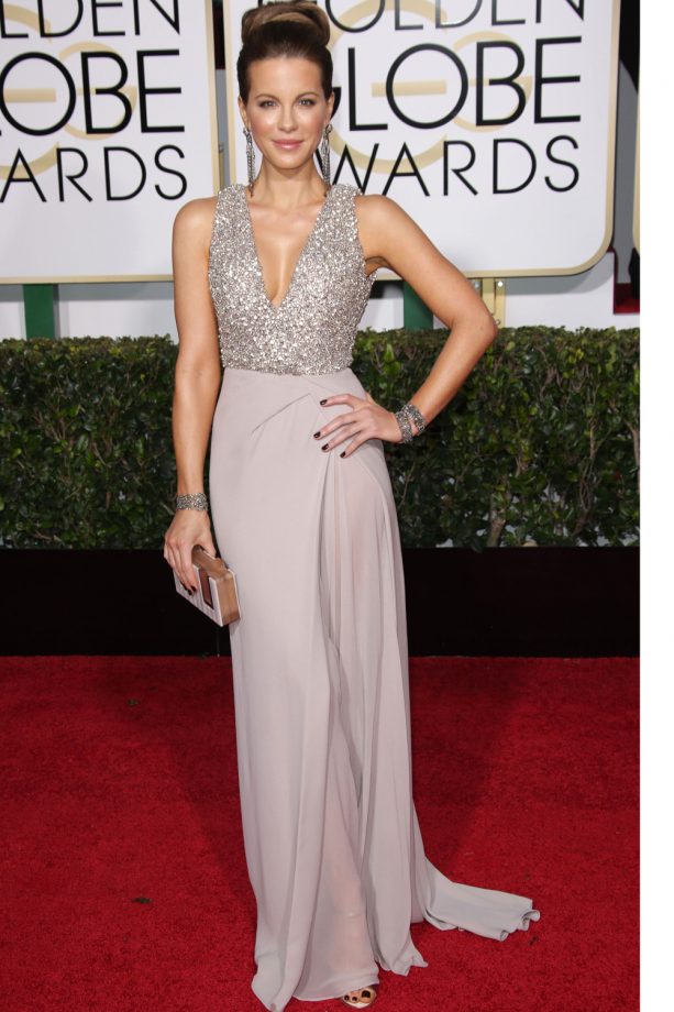 Kate Beckinsale Does Floor Length Glamour At The Golden Globe Awards, 2015