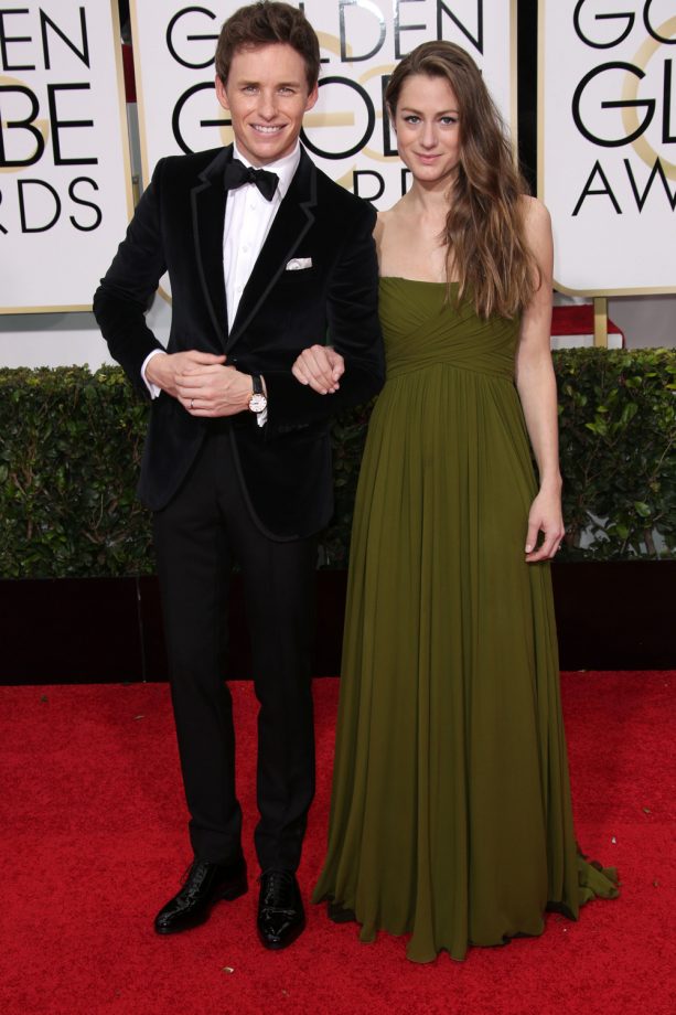Eddie Redmayne With Hannah Bagshawe At The Golden Globe Awards, 2015