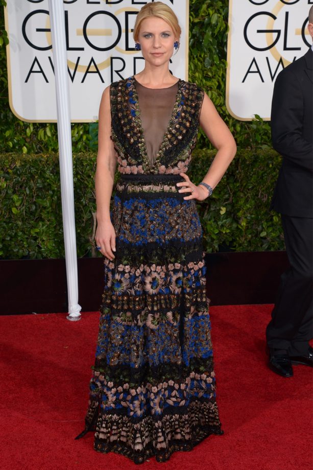 Claire Danes Wears Valentino And Lorraine Schwartz Jewellery At The Golden Globe Awards, 2015