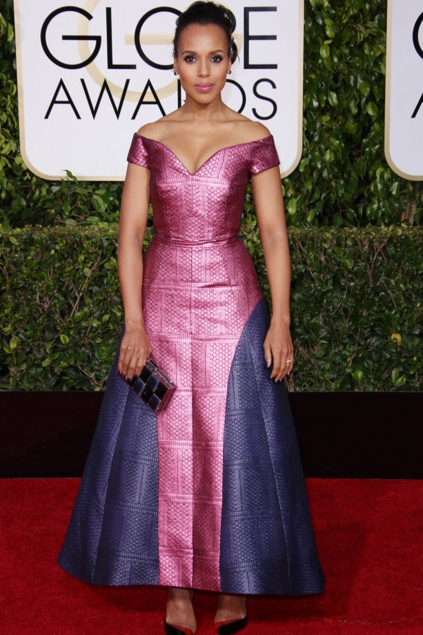 Kerry Washington In Mary Katrantzou At The Golden Globe Awards, 2015