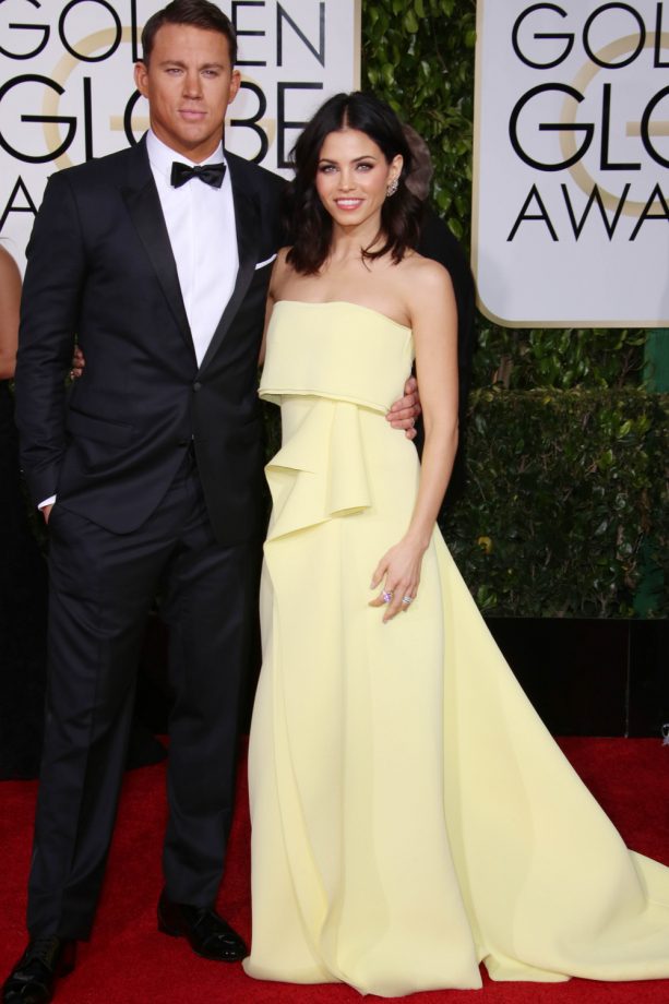 Channing Tatum With Jenna Dewan At The Golden Globe Awards, 2015