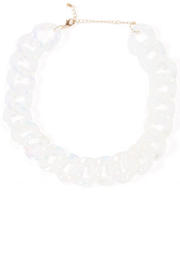 Primark White Plastic Chain Necklace