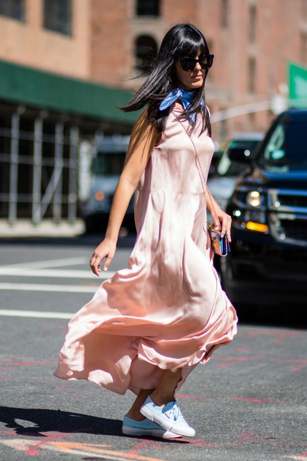 This Street Styler Knows How’s To Work A Silk Maxi Dress