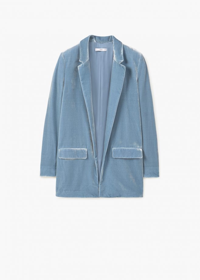 Velvet blazer, £89.99, Mango