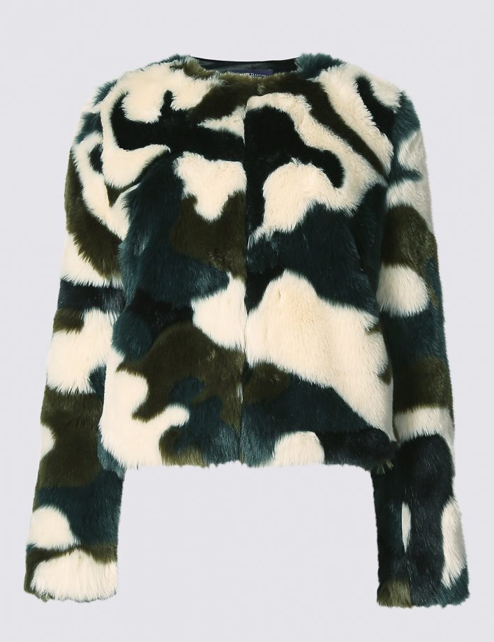 Faux fur jacket, £69, M&S