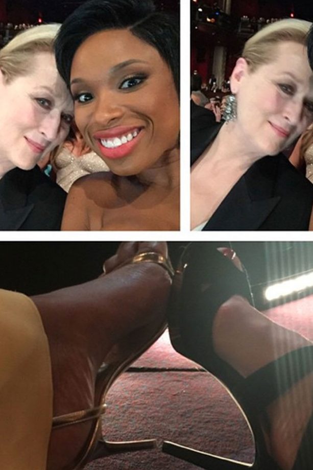 Jennifer Hudson And Meryl Share A Shoe Selfie At The Oscars, 2015