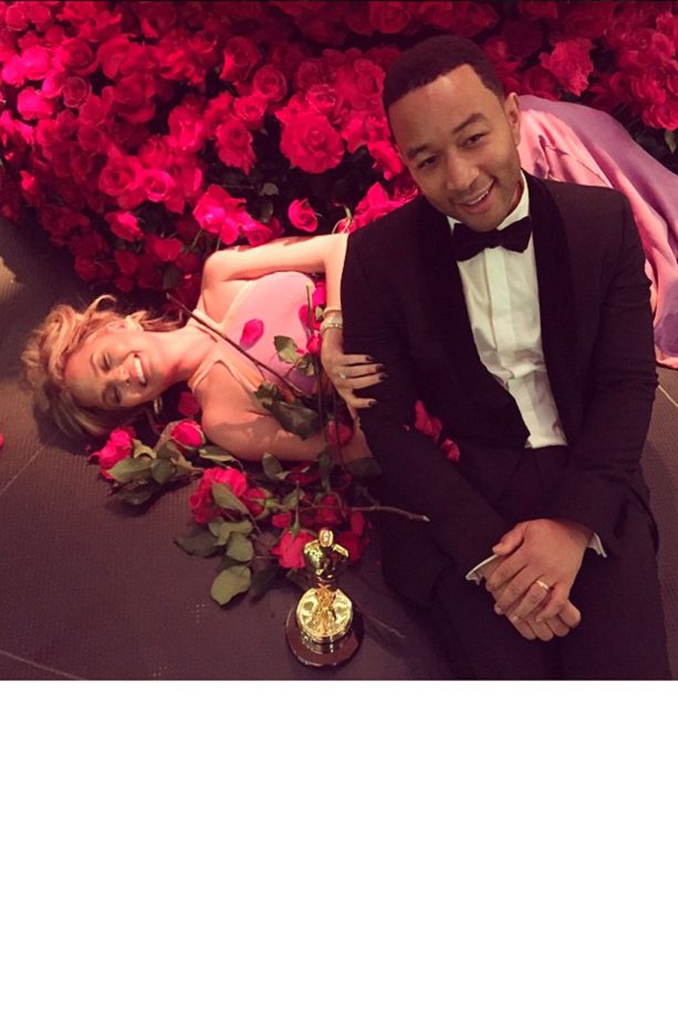 John Legend Celebrates With Christine Tiegan At The Oscars, 2015