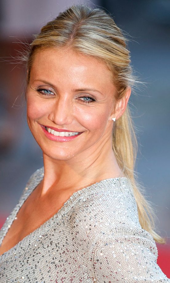 Cameron Diaz Pulls Her Hair Back For The 'Knight And Day' London Premiere, 2010