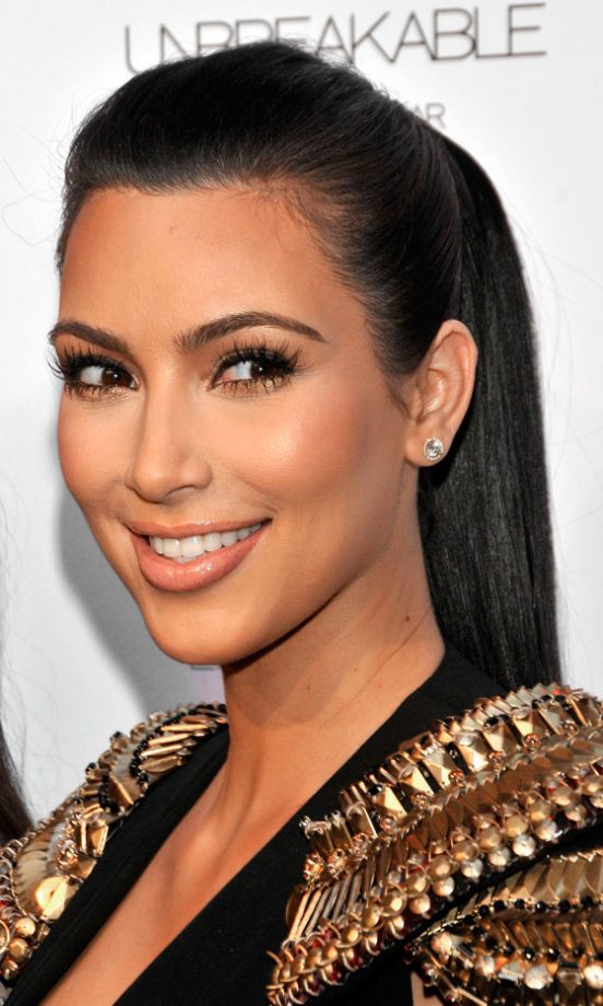 Kim Kardashian Tames Her Trademark Locks In A Long Ponytail, 2011