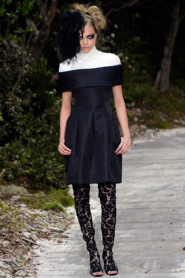 Cara Delevingne Has A Dramatic Look For Chanel During Paris Fashion Week, 2013
