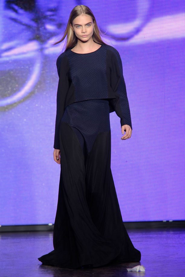 Cara Delevingne Models For DKNY During New York Fashion Week, 2013