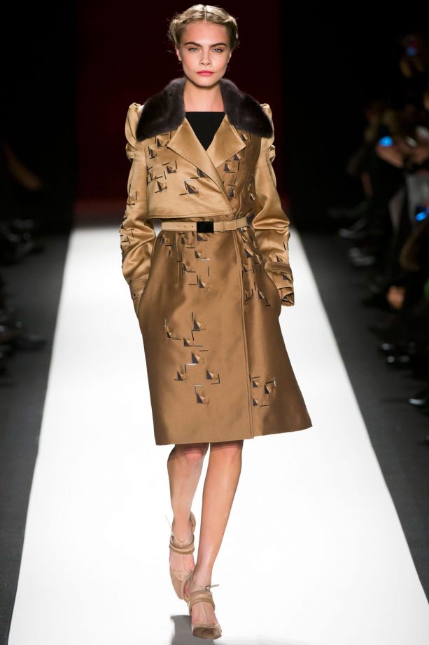Cara Delevingne In A Trench Coat For Carolina Herrera During New York Fashion Week, 2013