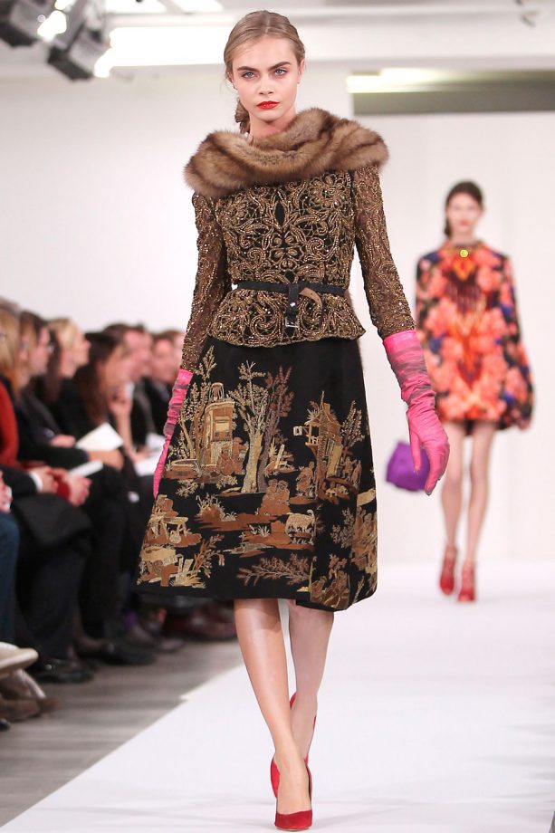 Cara Delevingne For Oscar De La Renta During New York Fashion Week, 2013