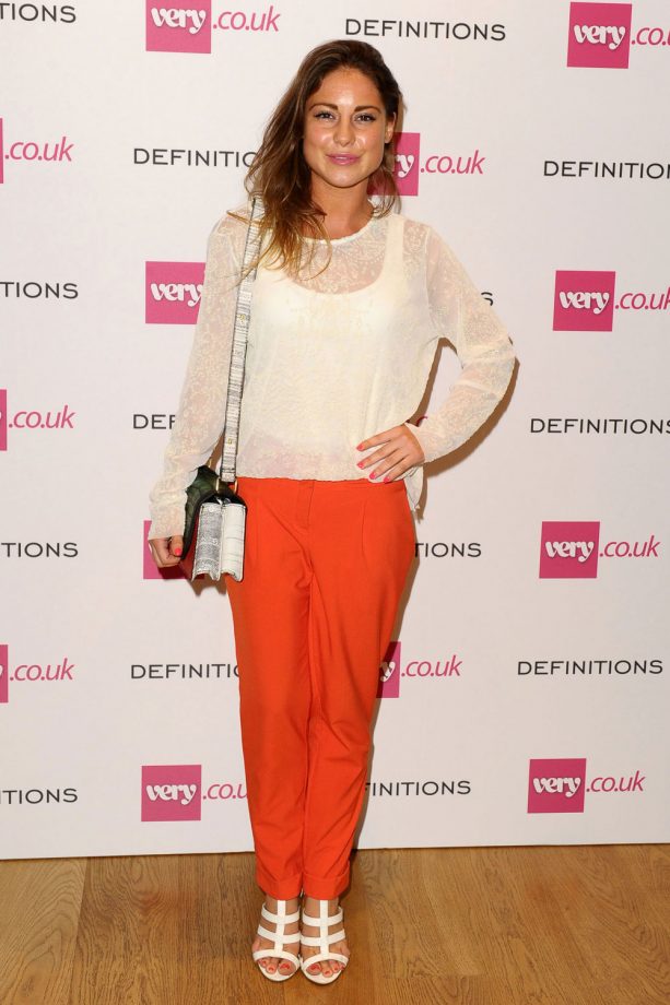 Louise Thompson Wears Orange To A 'Very' Launch In London, 2013