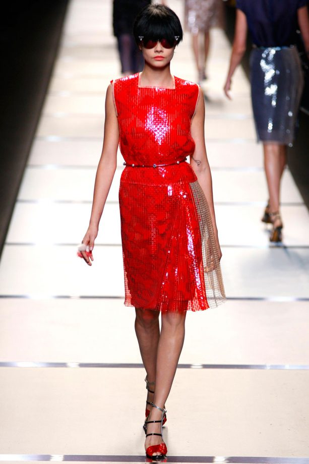 Cara Delevingne Hits The Fendi Catwalk During Milan Fashion Week, 2013