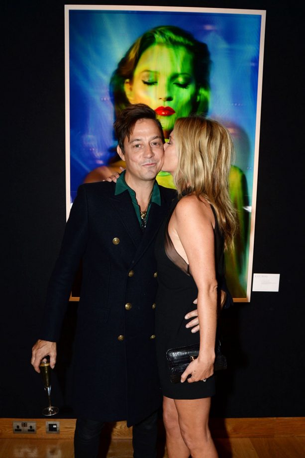 Kate Moss Gives Jamie Hince A Peck On The Cheek At A Private Gallery View, 2013