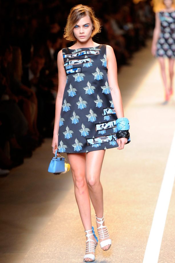 Cara Delevingne On The Catwalk For Fendi During Milan Fashion Week, 2014