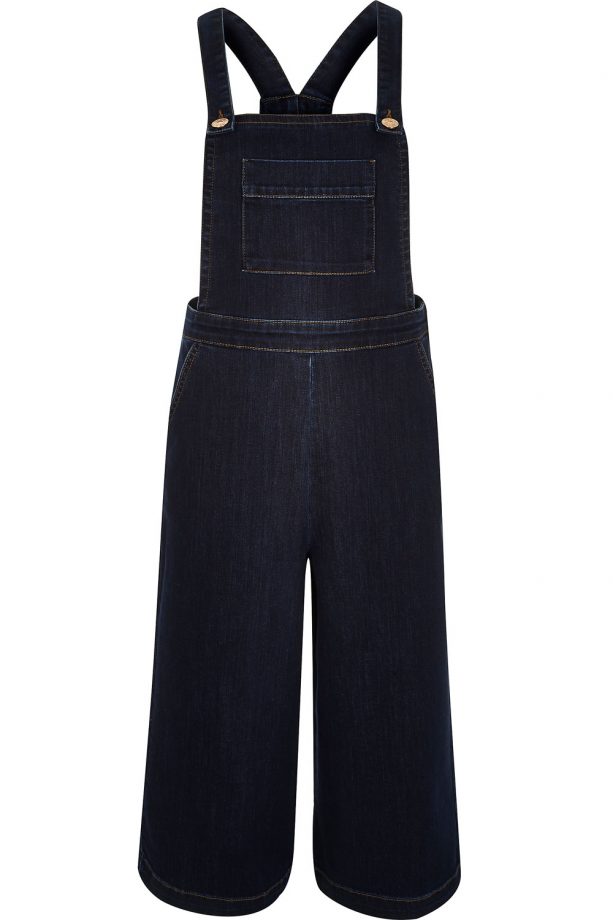 River Island Dark Blue Denim Culotte Dungarees, £45