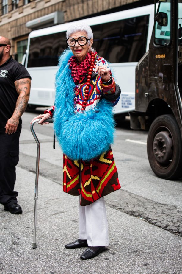Iris Apfel Injects Her Usual Dose Of Colour To The Street Style Set