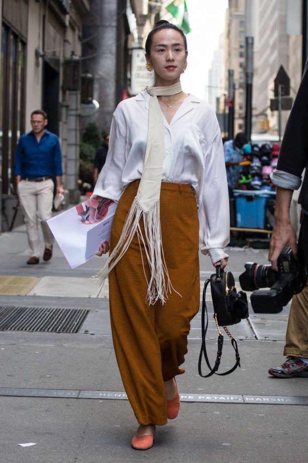 A Fringed Cocktail Scarf Takes This Outfit To The Next Level Of Chic