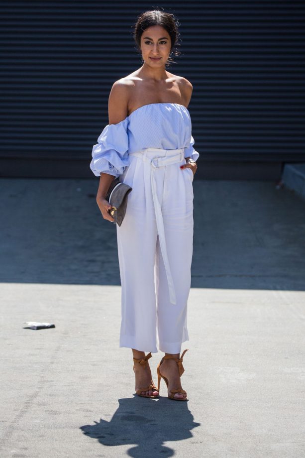 Now Here's How To Make An Off-The-Shoulder Top Work For The Day