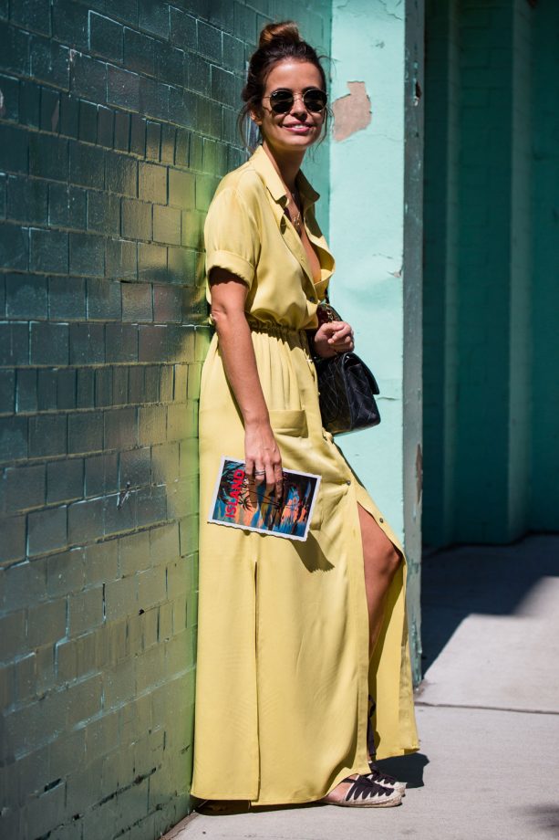 A Sunny Yellow Shirt Dress Is The Perfect Pick For The New York Heat