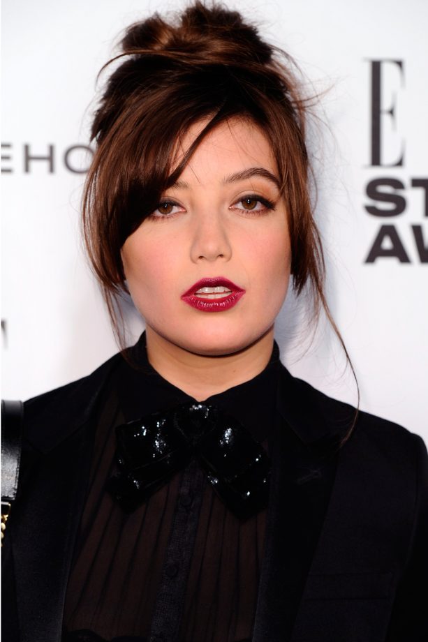 Daisy Lowe Ties Her Chestnut Lengths Into A Scruffy Topknot