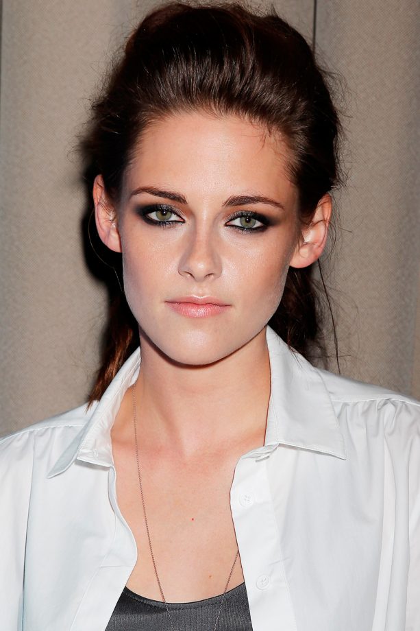 Kristen Stewart Scrapes Her Brunette Locks Into A Rocky Quiff At The On The Road Private Screening, 2012