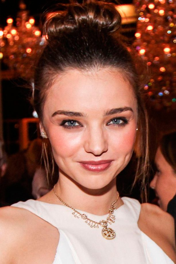 Miranda Kerr Ties Her Brown Tresses In A Cool Topknot For David Jones' Autumn/Winter Fashion Launch, 2013