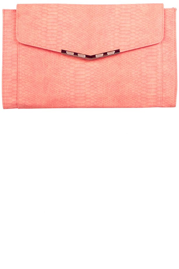 Miss Selfridge Coral Snake Clutch Bag, £22