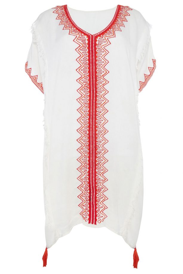 Primark White Sleeveless Tunic with Red Stitching, £10