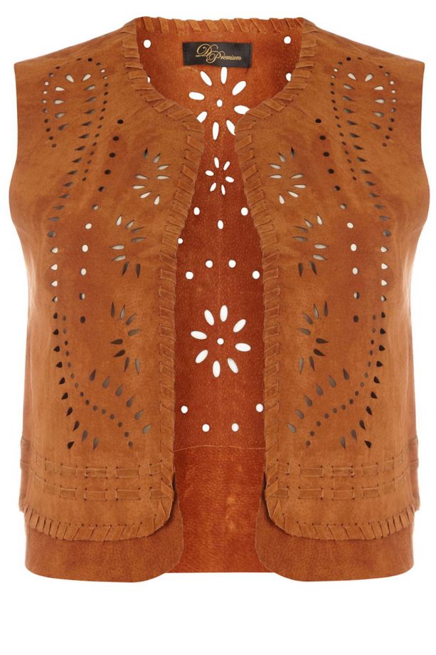 Dorothy Perkins Premium Suede Cutwork Gillet, £85