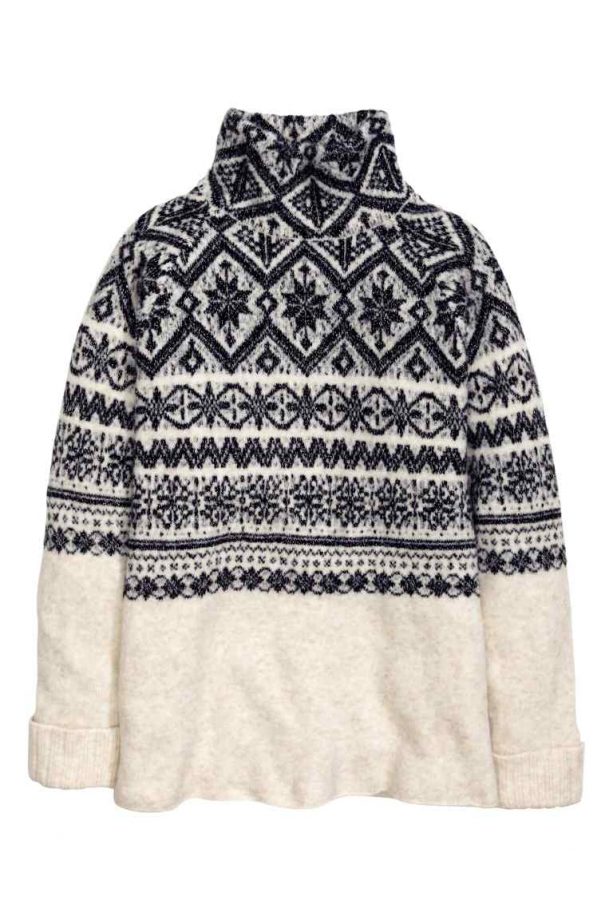Jacquard Knit Polo Neck Jumper £14.99