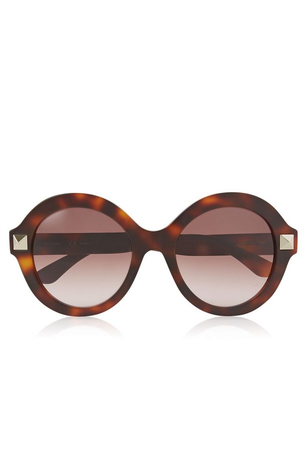 Valentino Round Frame Stud Sunglasses