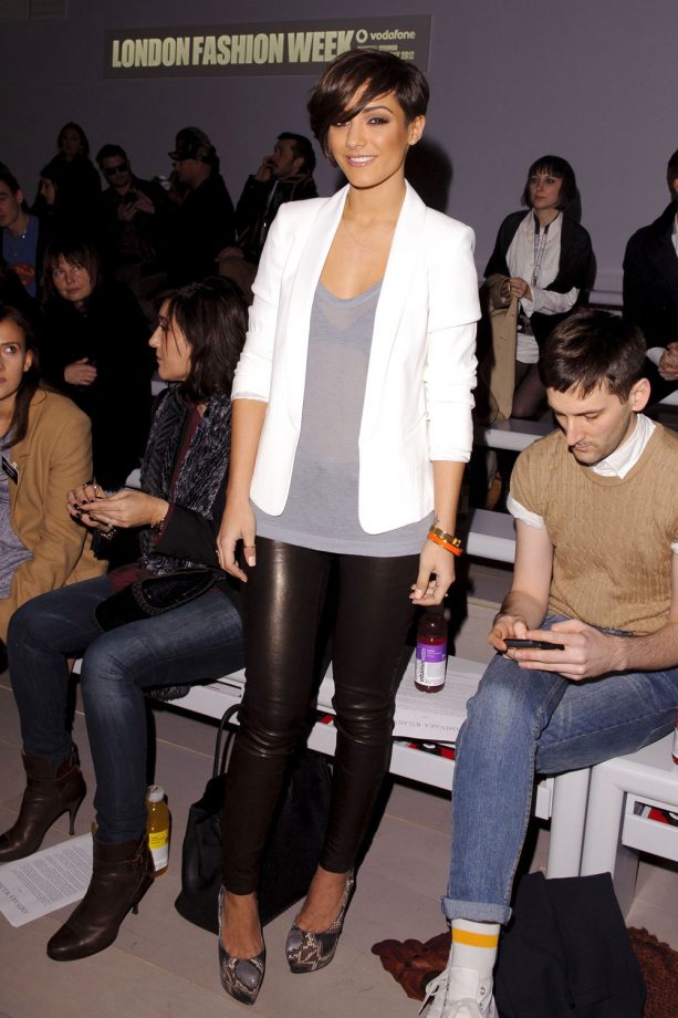 Frankie Bridge Wears A Bright White Blazer To Attends London Fashion Week, 2012