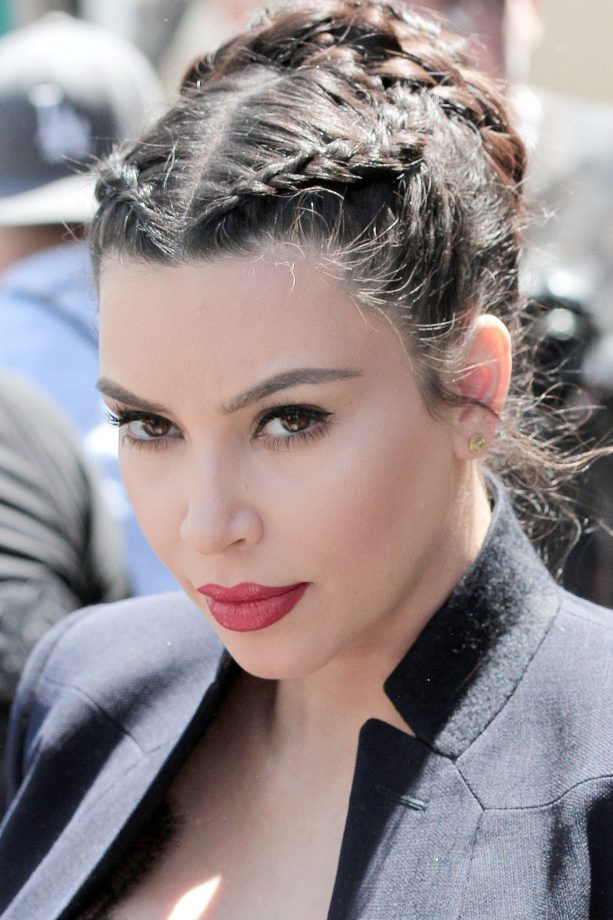 Kim Kardashian Works Some Serious Plaits, 2013