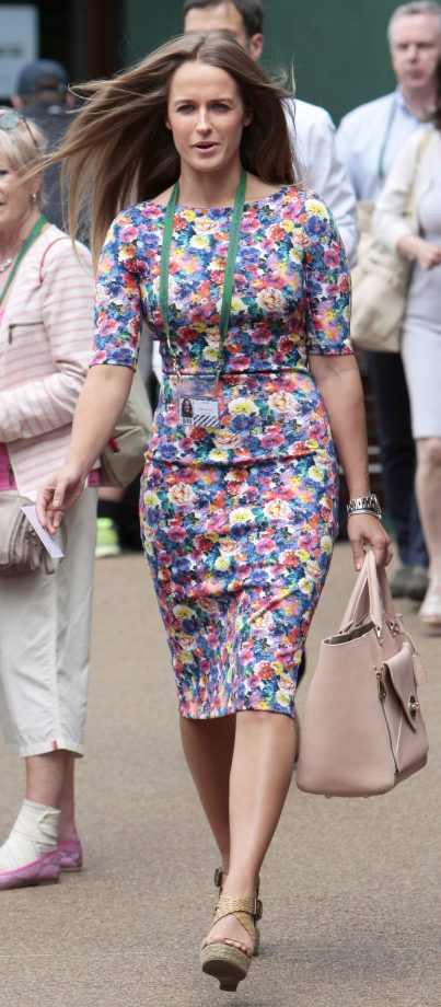 Kim Sears Wears A Floral Print Zara Dress Wimbledon, 2013