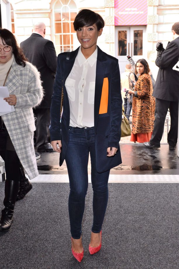 Frankie Bridge Wears A Classic Blazer To London Fashion Week, 2015