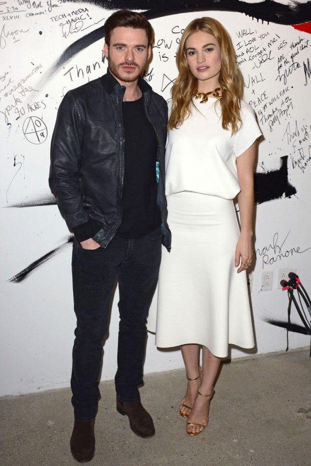 Lily James And Richard Madden At The AOL Build Speakers Series Event In New York, 2015