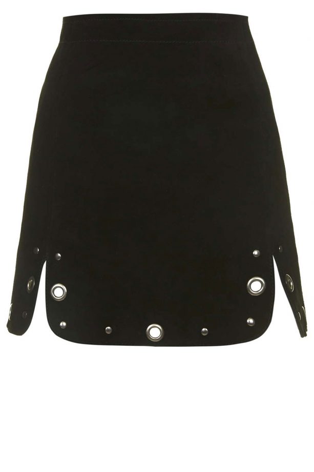 Topshop Suede Eyelet Hem Skirt, £85