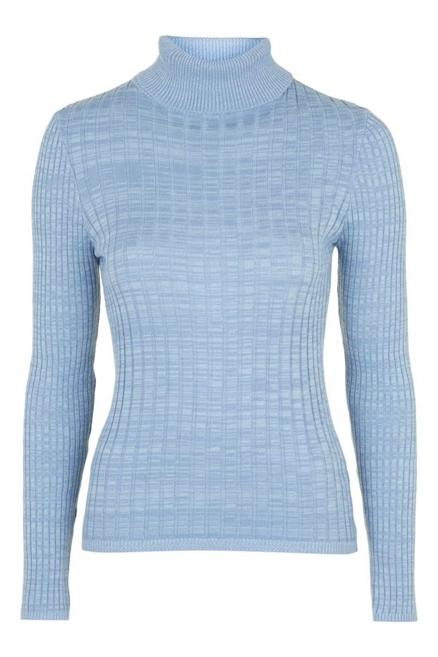 Topshop Blue Ribbed Polo Neck £25