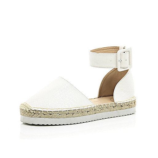 River Island White Ankle Strap Espadrilles, £24
